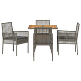Garden Dining Set 5 pcs Grey Poly rattan 3334938