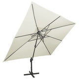 Cantilever Garden Parasol with Double Top Sand 400x300 cm 312369