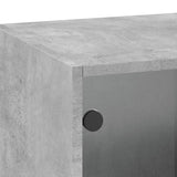 Wall Cabinet with Glass Doors Concrete Grey 35x37x100 cm 836486