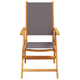 Reclining Garden Chairs 6 pcs Anthracite Fabric and Solid Wood 3214542