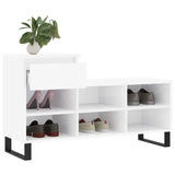 Shoe Cabinet High Gloss White 102x36x60 cm Engineered Wood 831374