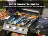 31 Burner Gas BBQ Grill with Storage Cabinet and Shelves, 9.5 kW Gas Barbecue Trolley with 6 Castor T3398P327991