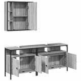 3 Piece Bathroom Cabinet Set Grey Sonoma Engineered Wood 3214728
