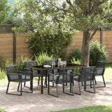 Garden Dining Set 7 pcs Black Powder-Coated Steel 3379314