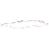 Desk Top with Curve 100x80x2.5 cm Solid Wood Rough Mango 370220