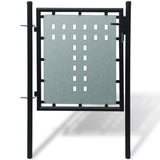 Black Single Door Fence Gate 100x100 cm 141685