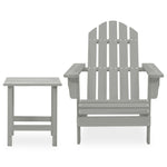 Garden Adirondack Chair with Table Solid Fir Wood Grey 315920