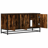 TV Cabinet Smoked Oak 100x35x50 cm Engineered Wood and Metal 848831