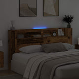 Storage Headboard with LED Old Wood Engineered Wood 3418702
