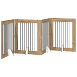 Dog Gate with Stands 4 pcs Artisan Oak 80 x 100 cm 892048