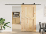 Sliding Door NARVIK Natural and Black 95 x 210 cm 3445321