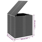 Garden Cushion Box PE Rattan 100x97.5x104 cm Black 317226