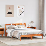 Bed Frame without Mattress Wax Brown 135x190 cm Double Solid Wood Pine 3306905
