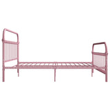 284515 Bed Frame without Mattress Pink Metal 180x200 cm Super King
