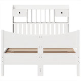 ZNTS Bed Frame without Mattress White 120x190 cm Small Double Solid Wood Pine 3323396