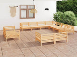 11 Piece Garden Lounge Set Solid Wood Pine 3083214