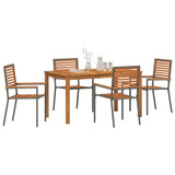 Garden Dining Set 5 pcs Grey Solid Acacia Wood 3365536