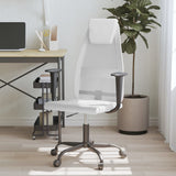 Office Chair White Mesh Fabric and Faux Leather 353025