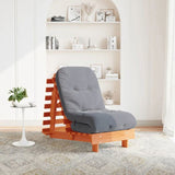 Futon Sofa Bed with Mattress Wax Brown 60x206x11 cm Solid Wood Pine 846748