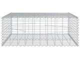 Gabion Basket with Cover 100x100x50 cm Galvanised Iron 3295178