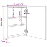 LED Bathroom Mirror Cabinet Shining Grey 50x14x60 cm 326483