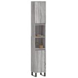 Bathroom Cabinet Grey Sonoma 30x30x190 cm Engineered Wood 831546