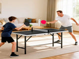 5ft Mid-Size Table Tennis Table, Ping Pong Table with Net, 2 Table Tennis Paddles and 3 Balls for T3398P555815