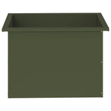 Garden Planter with LED Olive Green 40 x 60 x 40 cm Steel 8008146