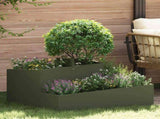 Garden Planter Olive Green 80 x 80 x 50 cm Cold-rolled Steel 873581