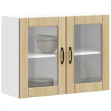 Kitchen Wall Cabinet with Glass Door Lucca Sonoma Oak Engineered Wood 853850