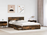 Bed Frame with Drawer Smoked Oak 120 x 200 cm Engineer Wood 3408009