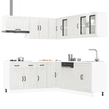 11 Piece Kitchen Cabinet Set Lucca Gloss White Engineered Wood 3314923