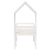 High Sleeper Bed without Mattress White 90x190 cm Single Solid Wood Pine 3282017