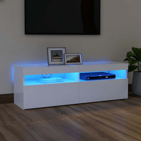 TV Cabinet with LED Lights White 120x35x40 cm 804373
