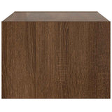 TV Cabinet with LED Lights Brown Oak 75x35.5x25 cm 860235