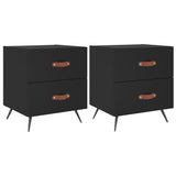 Bedside Cabinets 2 pcs Black 40x35x47.5 cm Engineered Wood 827247