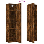 Slim Storage Cabinet Smoked Oak 50x42.5x225 cm Engineered Wood 3281305