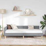 Corner Bed Frame with Headboard Light Grey 80 x 200 cm Fabric 42016101