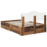 Bed Frame with Headboard Old Wood 120 x 190 cm Engineered Wood 3413227