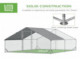 Chicken Walk-in Run, Galvanised Chicken Coop, Hen Poultry House Cage, Rabbit Hutch Pet Playpen T3398P350074