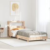 ZNTS Bed Frame without Mattress 100x200 cm Solid Wood Pine 3306426