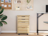 Rolling Cabinet with Desk MOSS Clear Varnish 34 x 39 x 65.5 cm 42032405