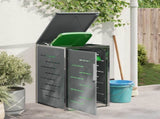 Wheelie Bin Storage Grey 77.5 x 69 x 112.5 cm Stainless Steel 42028998