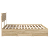 Bed Frame with Drawer Sonoma Oak 180 x 200 cm Engineer Wood 3409829