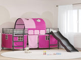 Kids'Loft Bed Frame Black and Pink 107 x 200 cm Metal 42020849