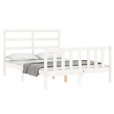 Bed Frame without Mattress White 140x190 cm Solid Wood Pine 3191887