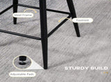 Bar Stools Set of 2, Faux Cashmere Upholstered Breakfast Bar Chairs, Modern Kitchen Stools with T3398P341398