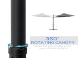 2.5M Garden Cantilever Parasol, Offset Roma Patio Umbrella Hanging Sun Shade Canopy Shelter with T3398P315864