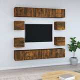 10 Piece TV Cabinet Set Smoked Oak Engineered Wood 3120215