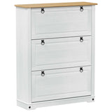 Shoe Cabinet Corona White 99 x 32 x 122 cm Solid Pine Wood 42024954